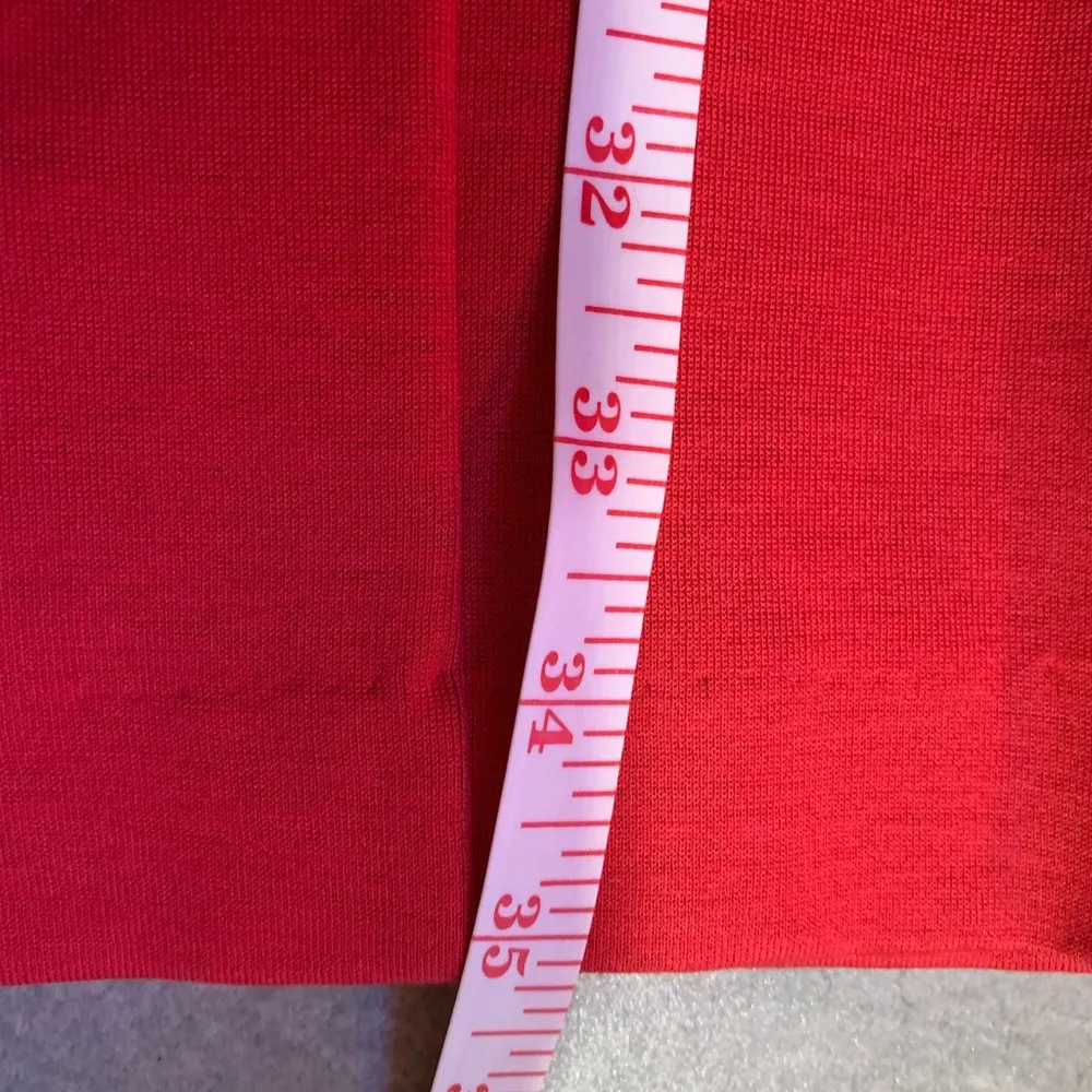 Worth Red Black Color Block Moch Neck Long Sleeve Cotton Jersey Dress Size 6 - Image 7