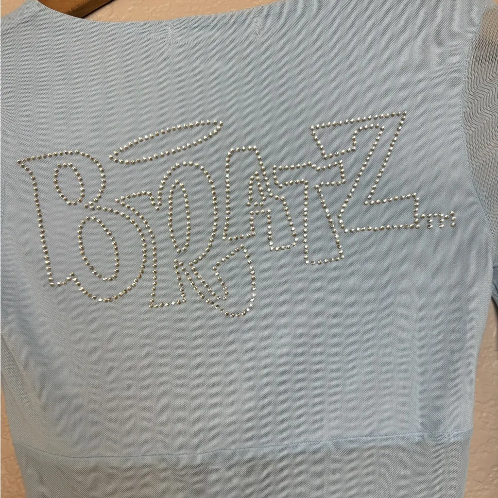 Dolls Kill x Bratz Call Me Angel Light Blue Rhinestone Long Sleeve Blouse XS - Image 8
