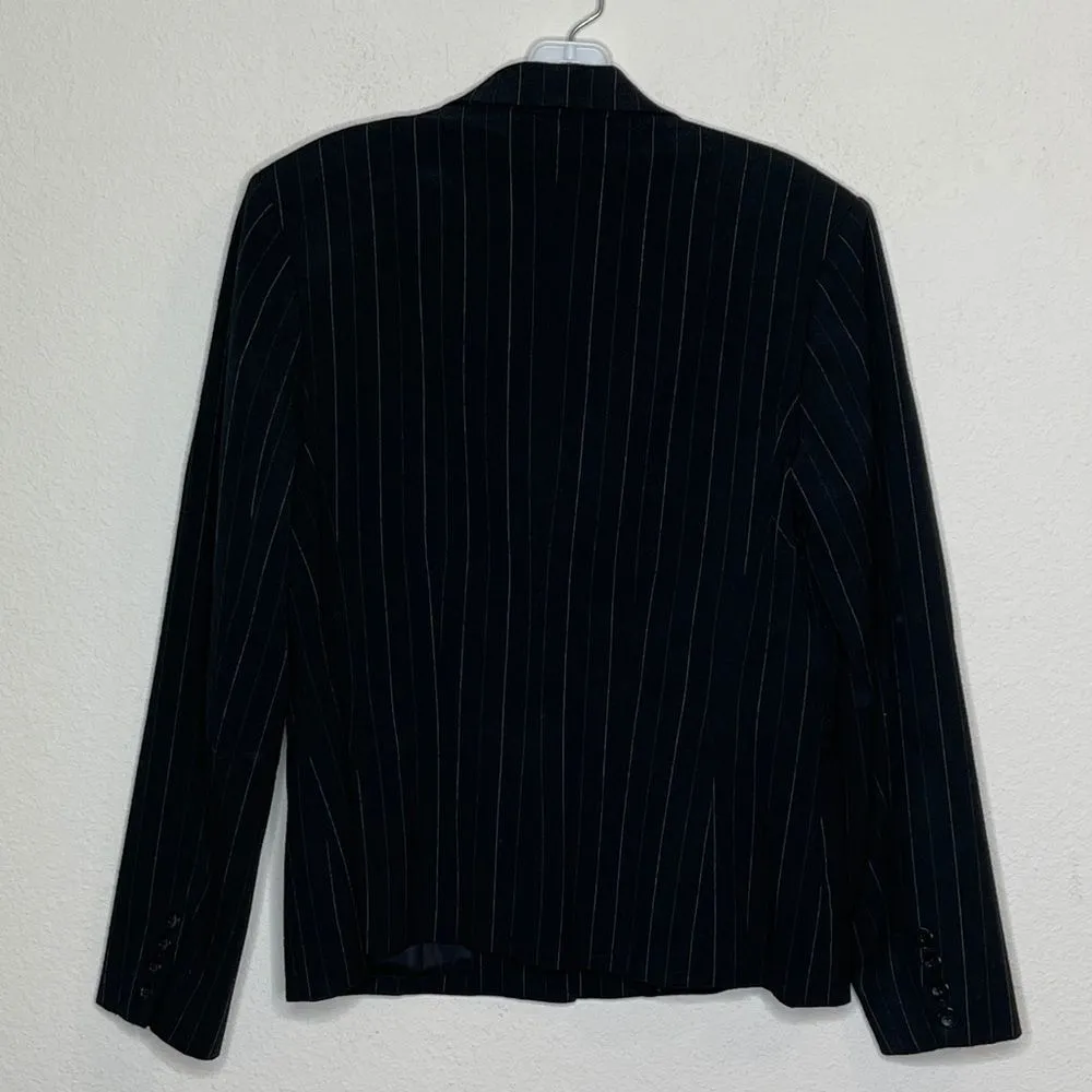 Vintage Rafaella Pinstripe Blazer‎ Black Size 10 - Image 2