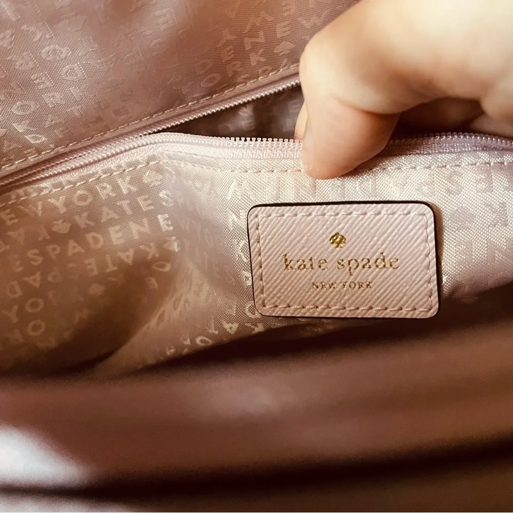 Kate Spade Pink Polka Dot Tote Pocketbook - Image 7