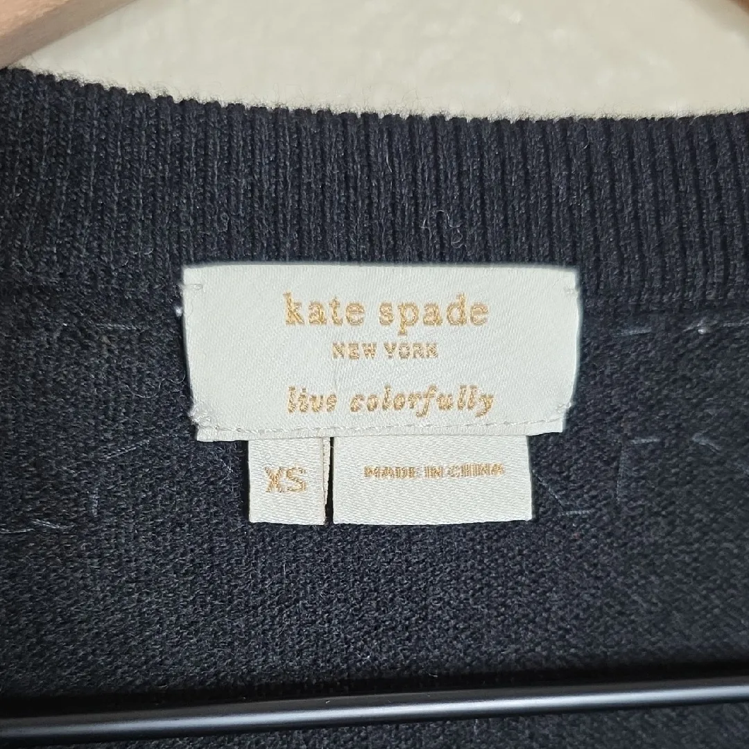 Kate Spade Embellished Paulina Cardigan Wool Cashmere Blend Sweater Black XS - Image 2