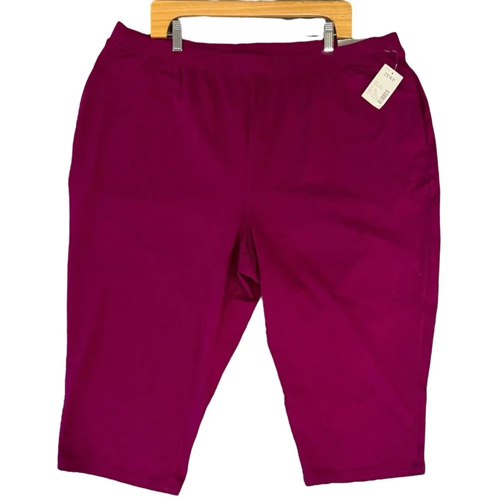 Catherines Pants 2XWP Suprema Cotton-Spandex Pants Pull On Knit Pockets 22/24WP - Image 1