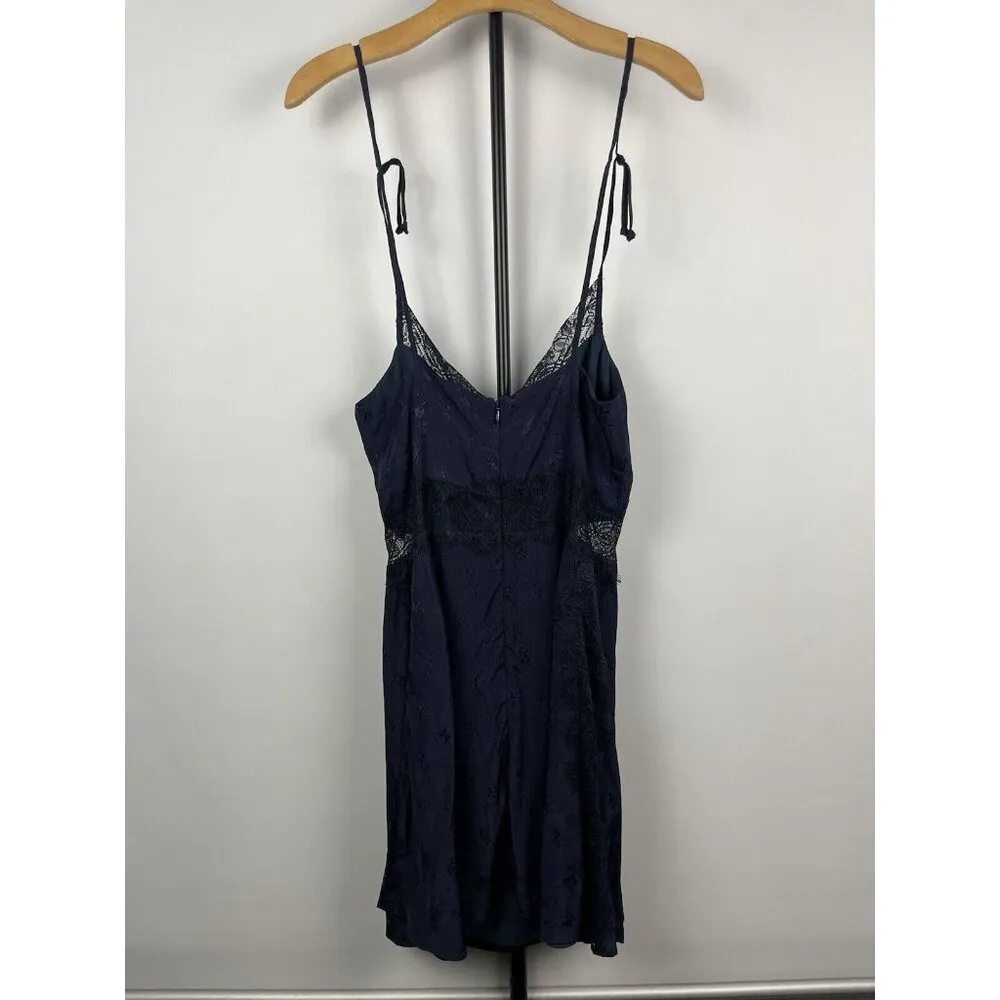 Revolve Tularosa Navy Blue Floral Lace Tie Strap Sleeveless Mini Dress Size S‎ - Image 8