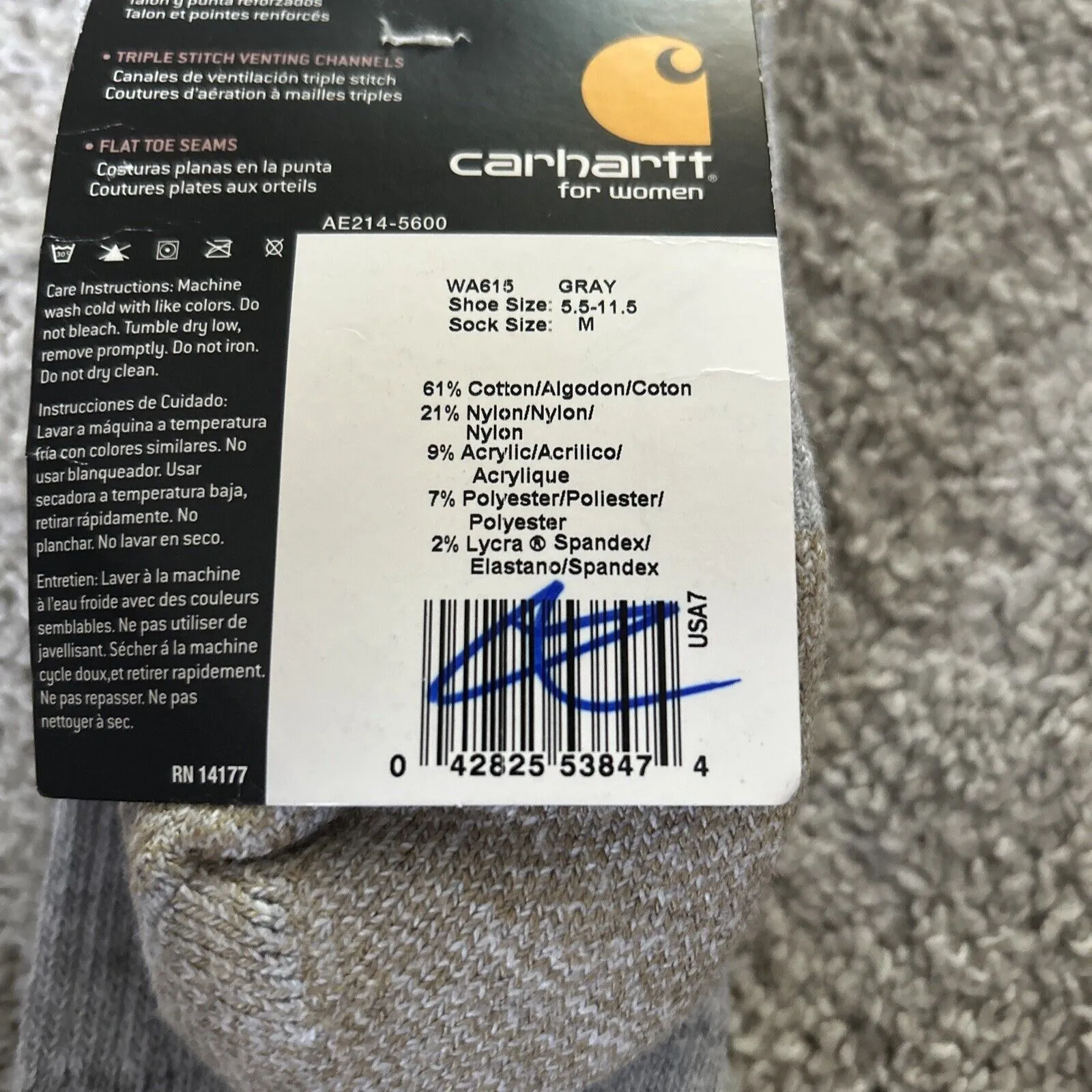 Carhartt All Season Women's Crew  Socks  Reinforced For Steel Toe M - Image 5