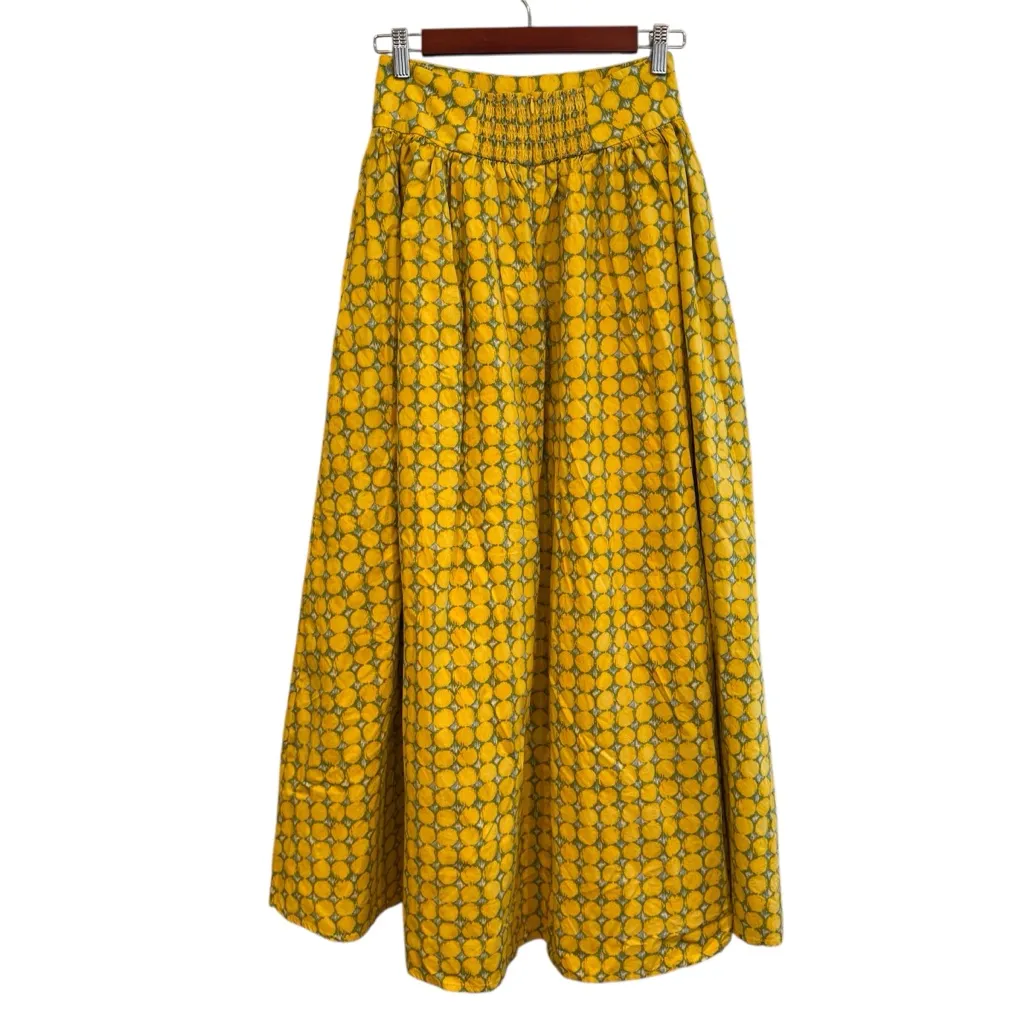 Sundance Women's Maxi Skirt Yellow Polka Dots Boho Cottagecore Long Flowy - Image 4