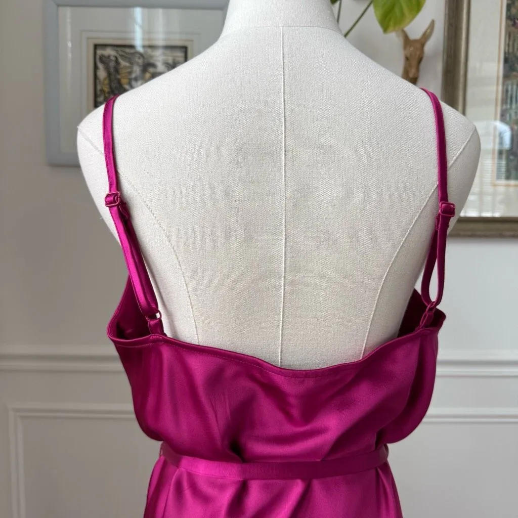 INC International Concepts Side Slit Slip Dress Raspberry Fuchsia Pink $100 L Size L - Image 4