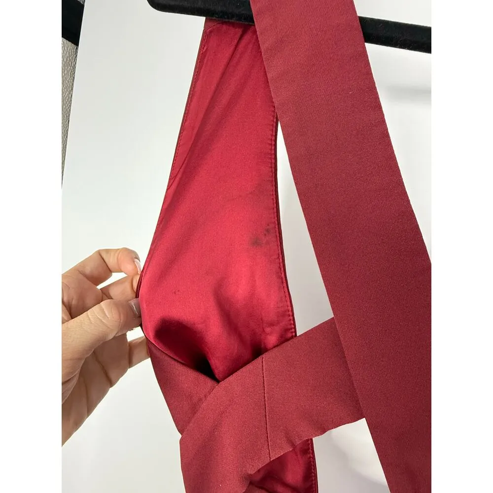 Fame & Partners Formal Dress Women 4 Burgundy Plunge Cutout Slit Maxi Gown - Image 10