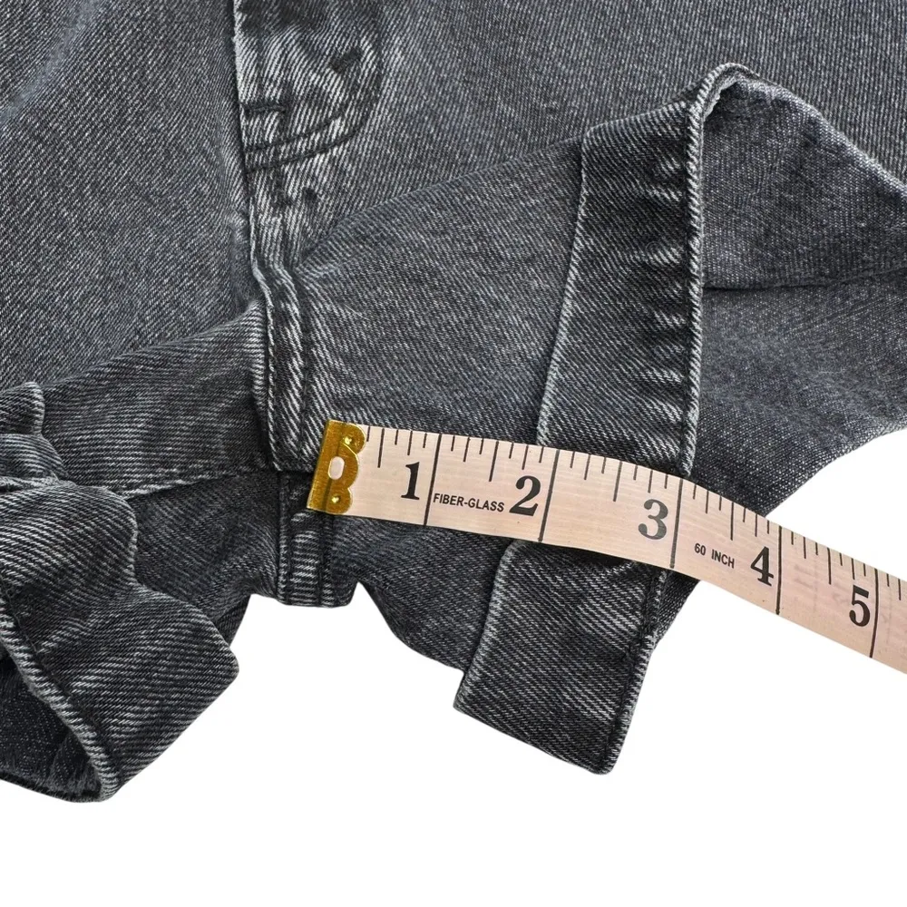 Abercrombie & Fitch Natural Rise Jean Shorts Washed Black Denim Cuff NO Tie 29 - Image 8