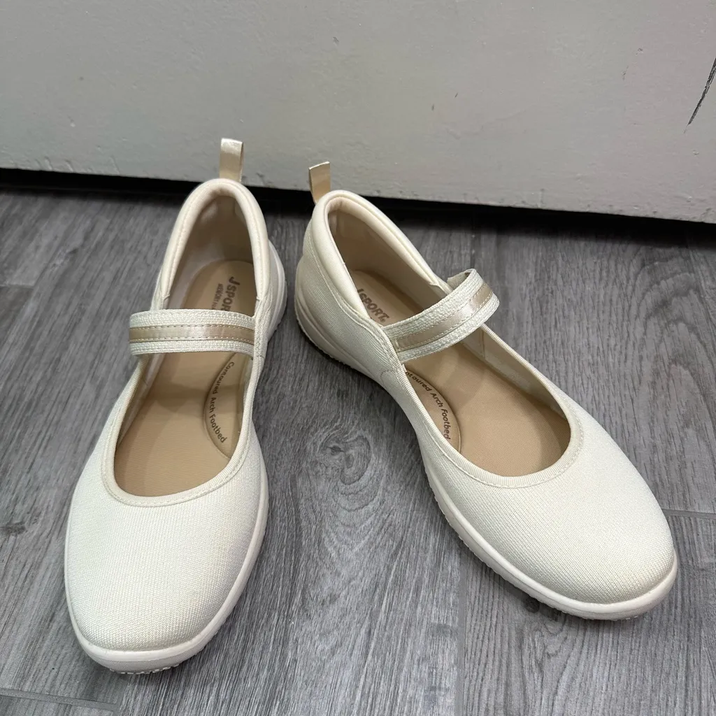 Elegant Cream Women's Sneakers Size 10 - Image 3