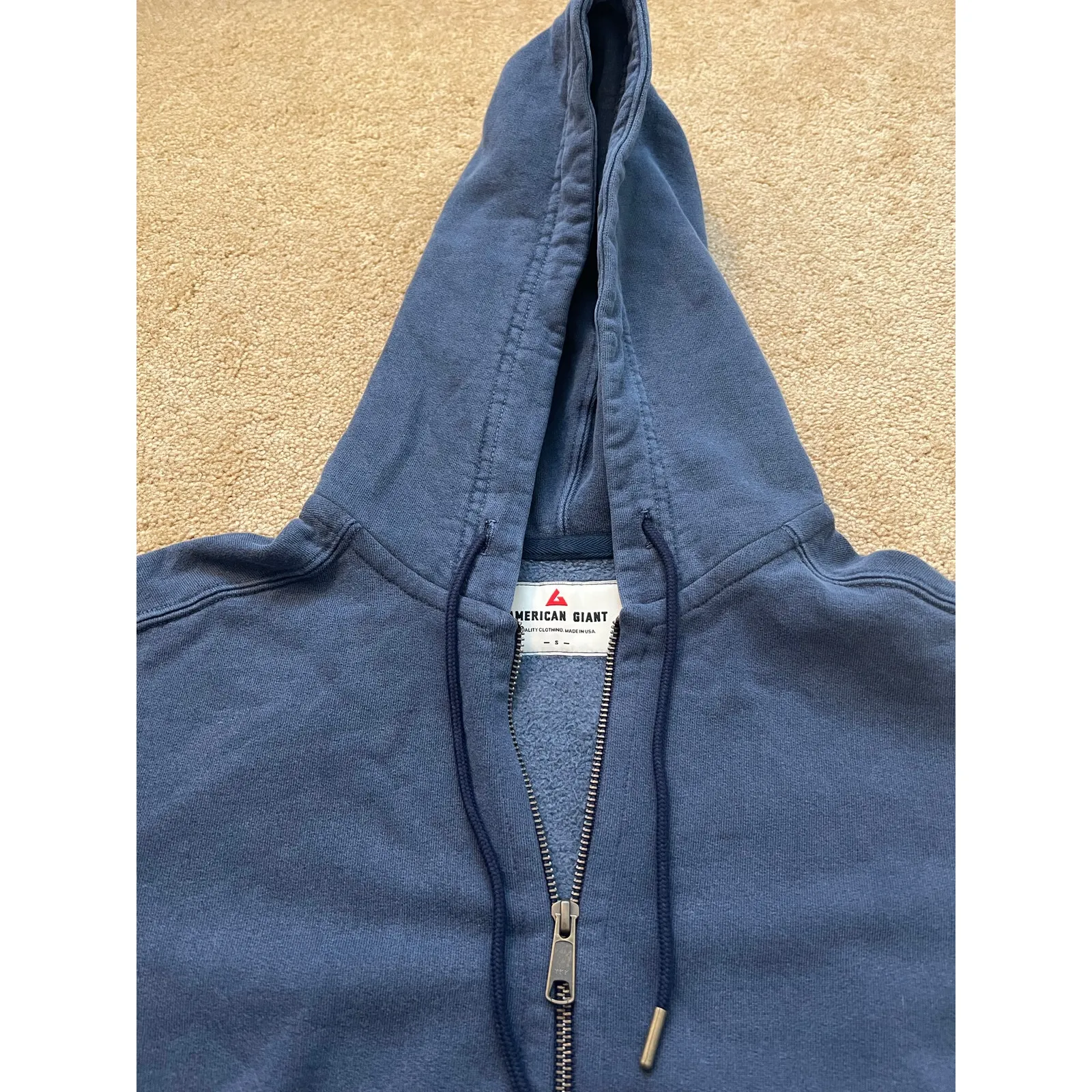American Giant Women's Vintage Wash Relaxed Classic Full Zip 2.0 Blue - Image 6