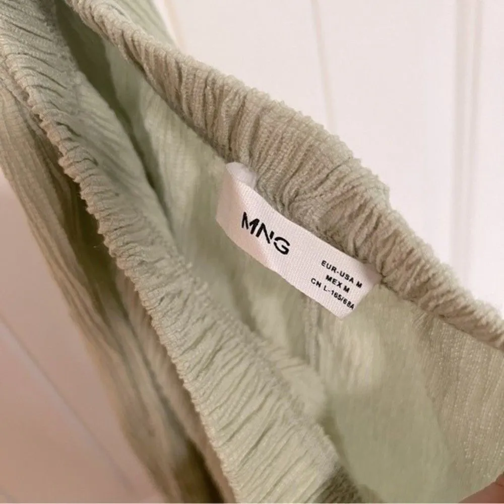 Mango Straight Lyocell Pants Pastel Green - Image 11
