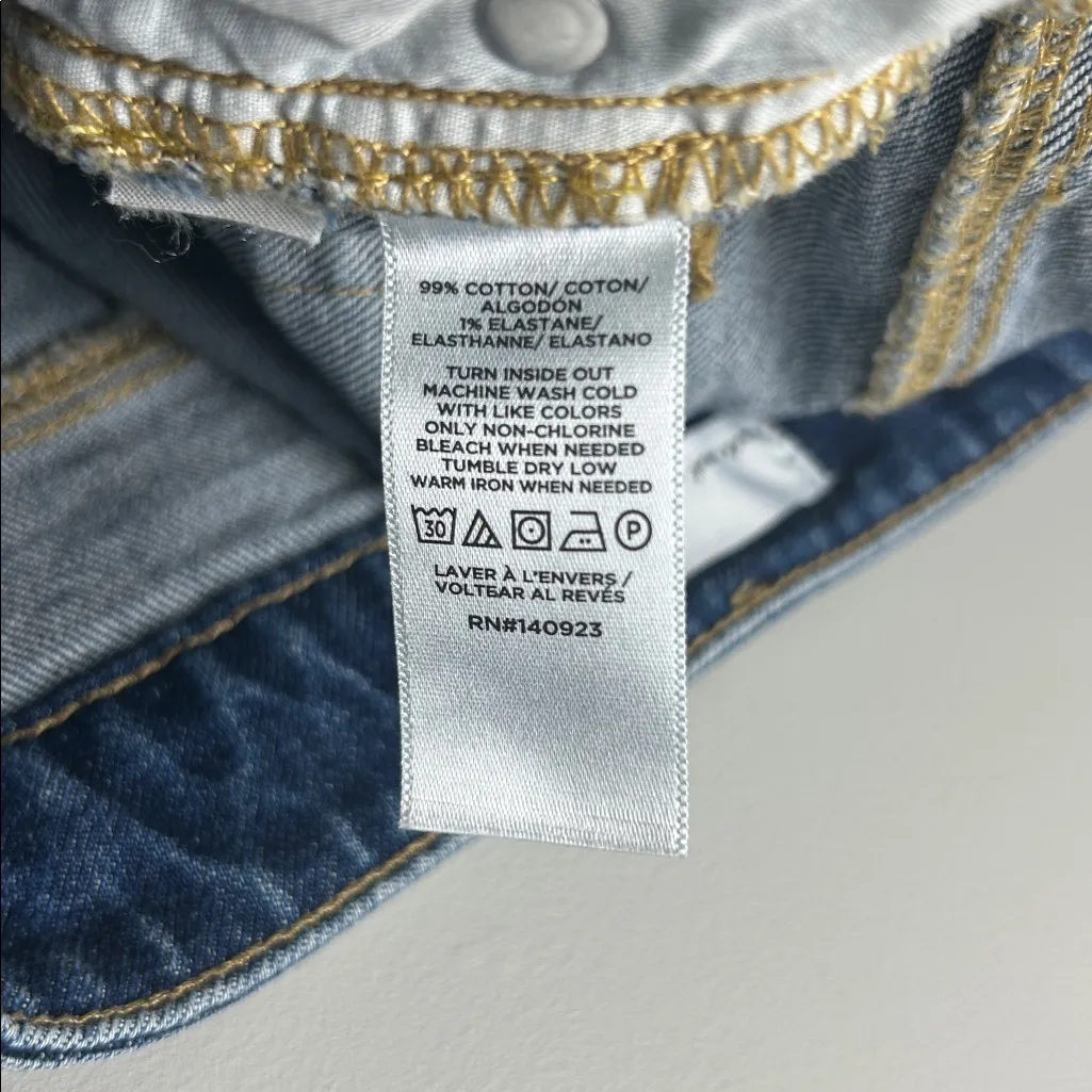 LOFT Denim Mini Skirt Women's Size 0 Ann Taylor LOFT Blue Jean Mini Skirt - Image 7