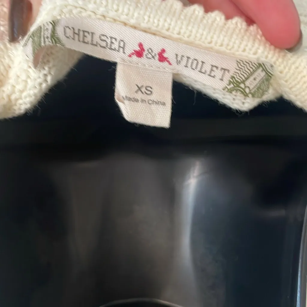 Chelsea and Violet extra small dress‎ crochet off-white EUC like new with… - Image 7