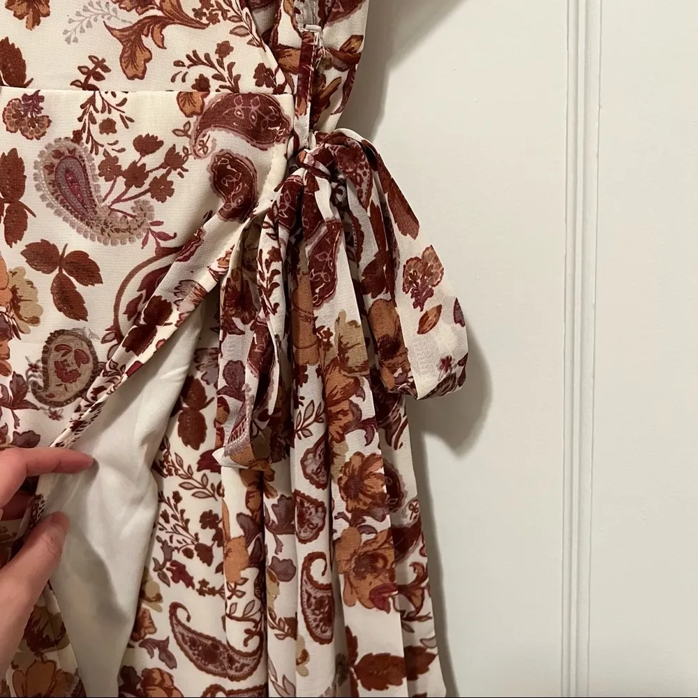 DREW VTG Vanilla Vintage Cottagecore Floral Ruffle Maxi Dress with Waist Tie NWT - Image 4