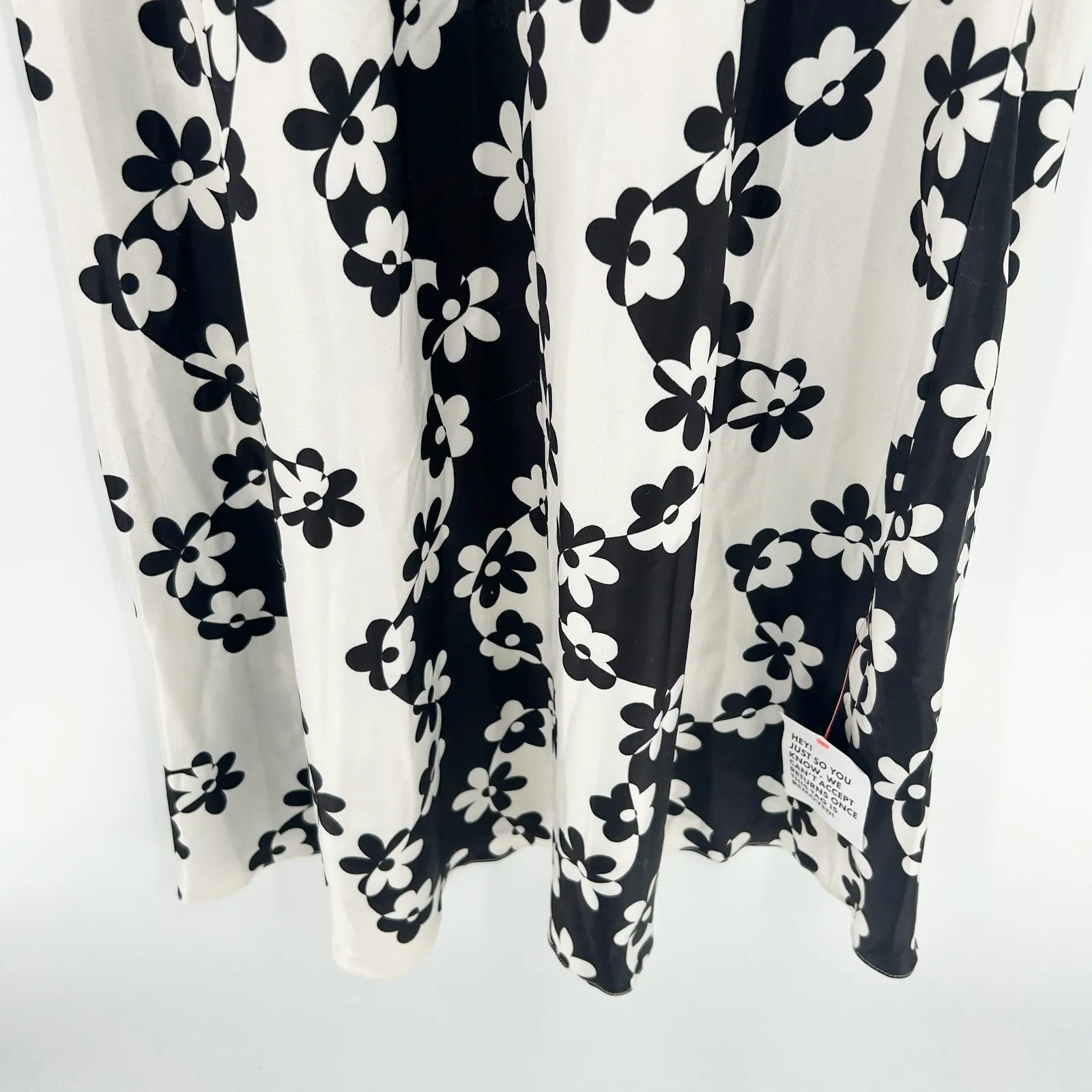 NWT ASOS DESIGN Womens Retro 70s Inspired Floral Maxi Dress Size 10 Black White - Image 6