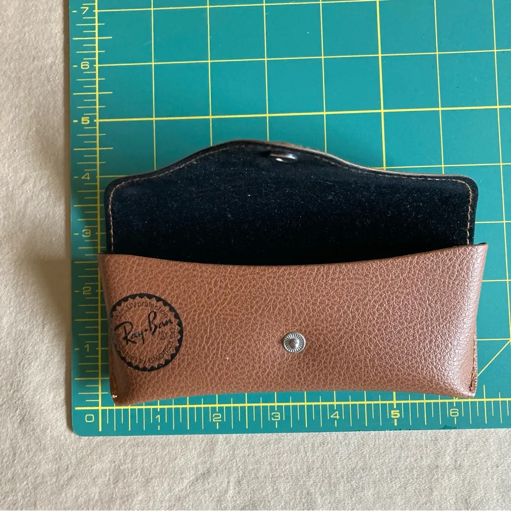 Ray-Ban Brown Soft Leather Pouch Case for Glasses with Snap Closure - Image 4