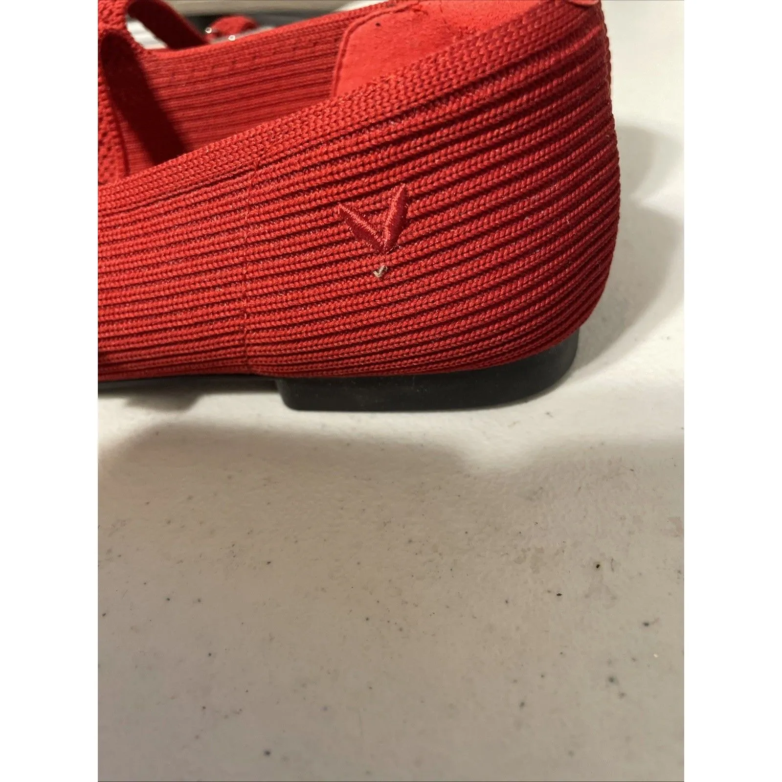 Vivaia Ruby Red Margot Mary Jane Flats Square Toe Knit Shoes Women’s 7.5 38.5 - Image 11