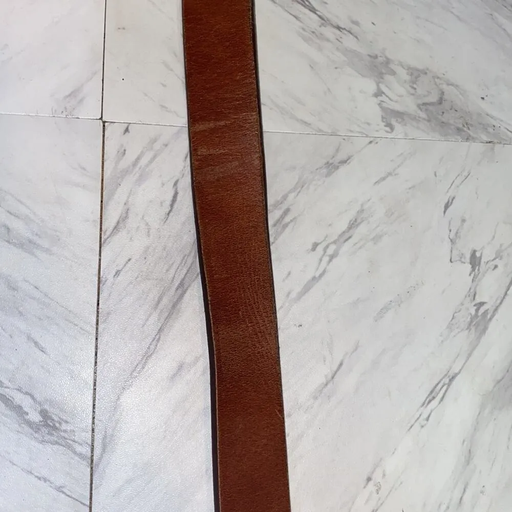 Men's Brown Leather Belt Size 44 - Image 8