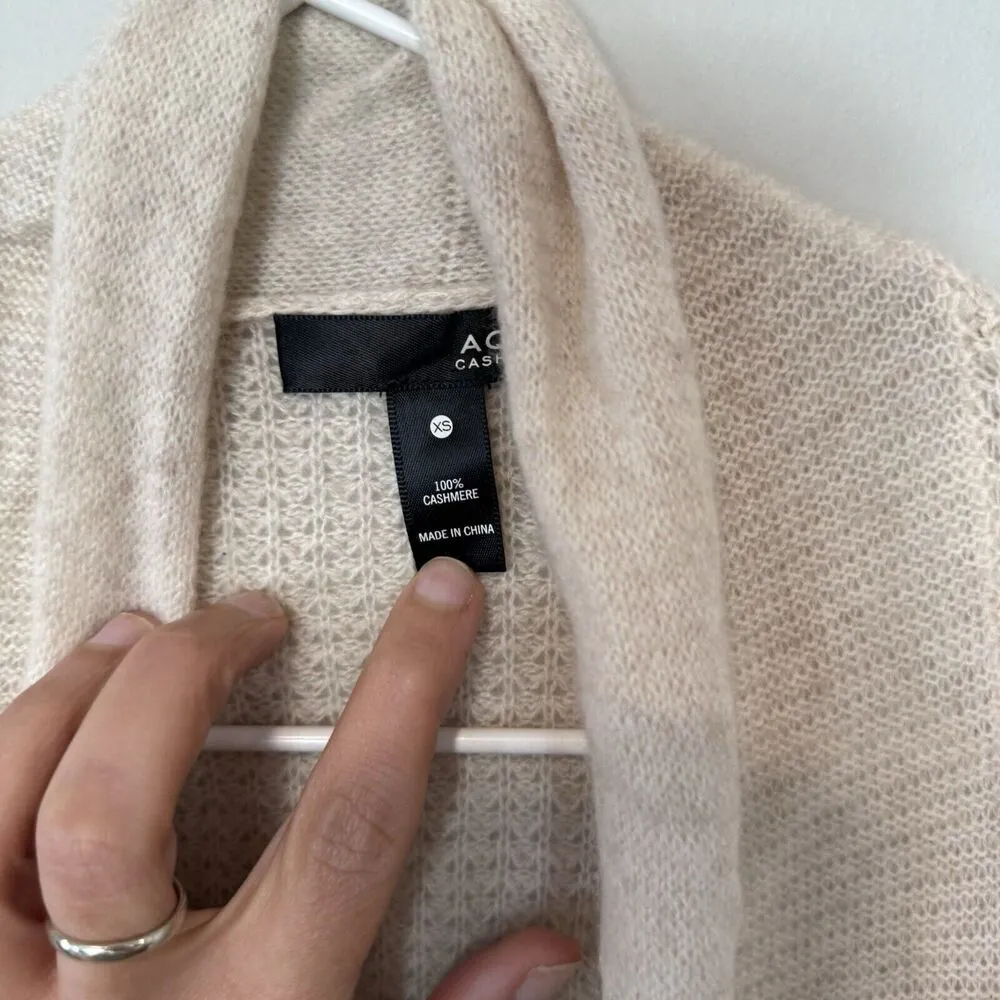 Bloomingdales Aqua Drape Open Front 100% Cashmere Cardigan Sweater XS $198 1637 - Image 5