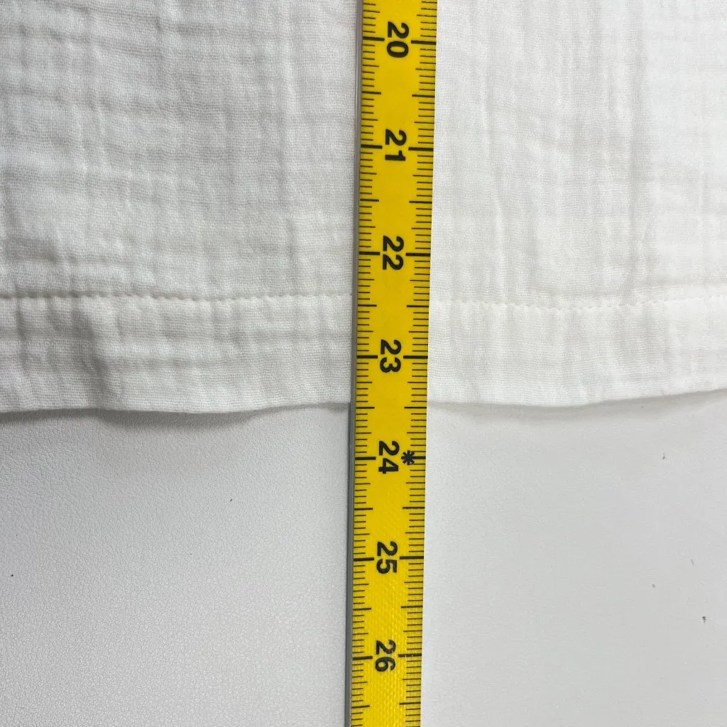 NWOT Johnny Was Cotton Embroidered Short Sleeve Blouse Boho Chic White Size S - Image 14