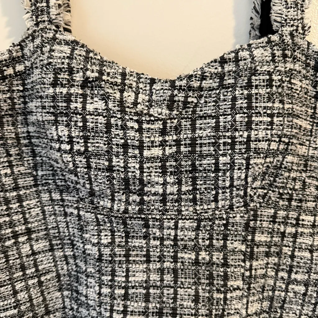 Madden NYC Black & White Tweed Sleeveless Crop Top - Image 3