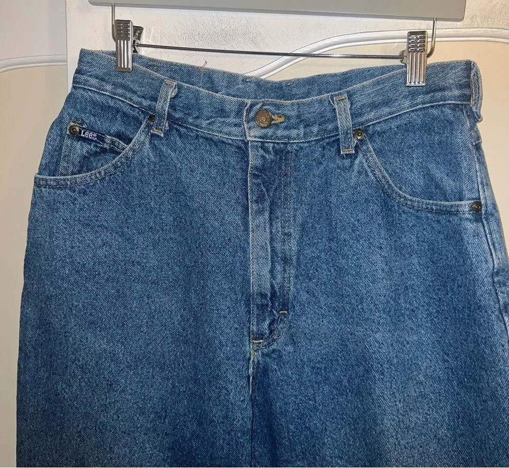 Vintage 80s Lee MR High Waist Denim Mom Jeans Tapered Leg Size 14 waist 30 inch - Image 5