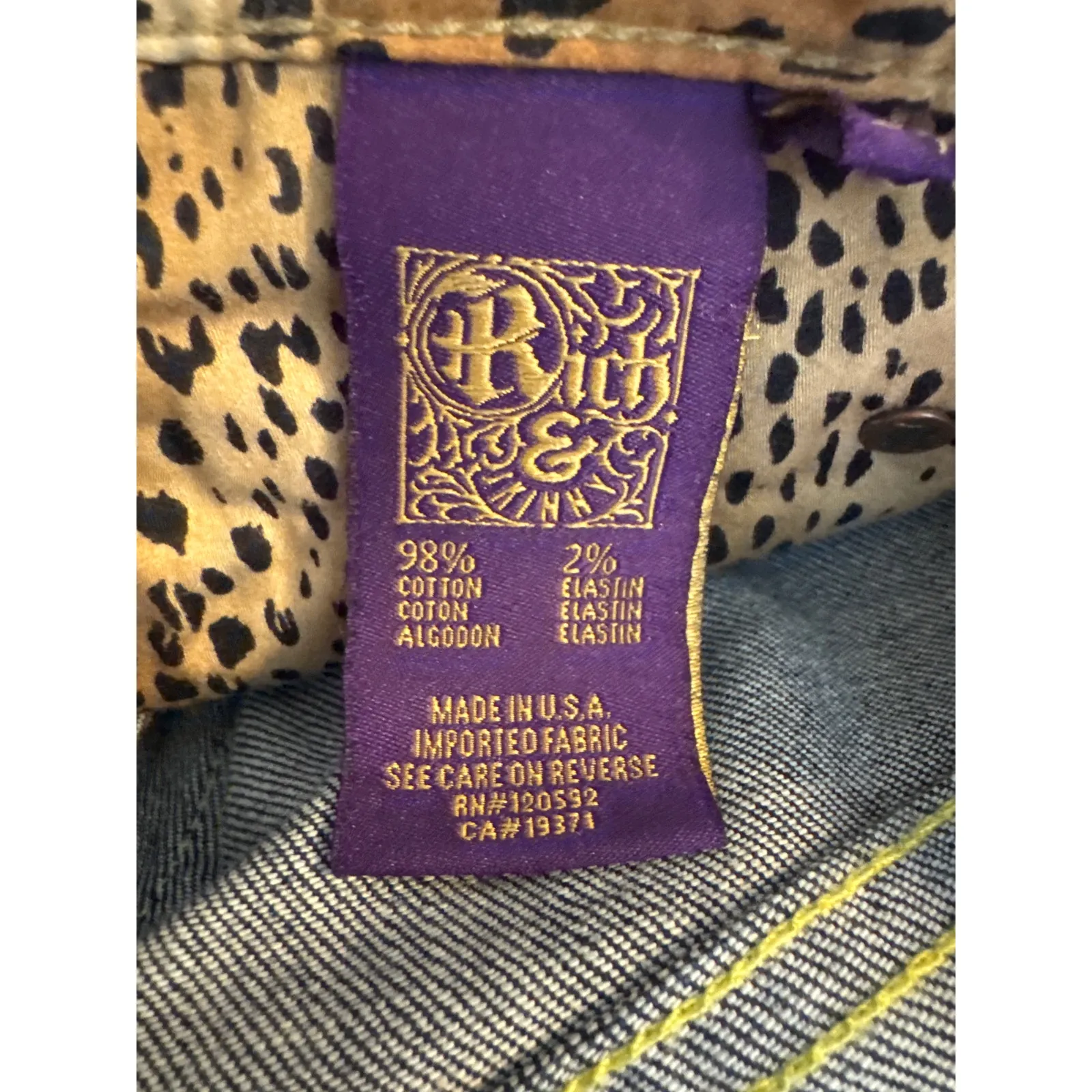 Rich and Skinny Women's Size 24 Chetah Print Blue Skinny Jeans Ankle - Image 5