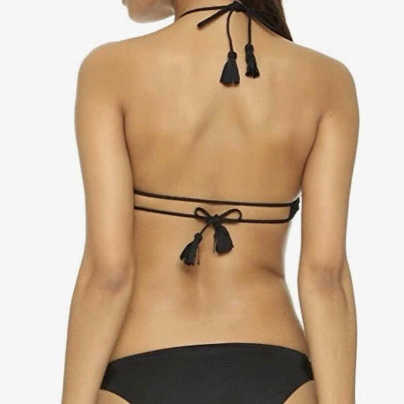 Eberjay Eberjey Sacred Stitch Bandeau Bikini Top Black New With Tags‎ Large - Image 2