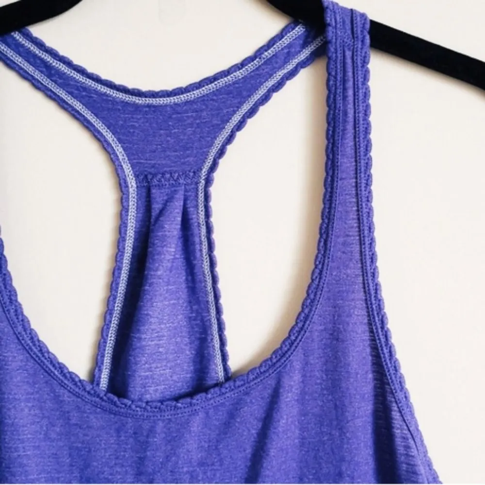 Lulu 105 F Singlet Heathered Bruised Berry Anti-Bacterial Exercise Run Tank Top - Image 9