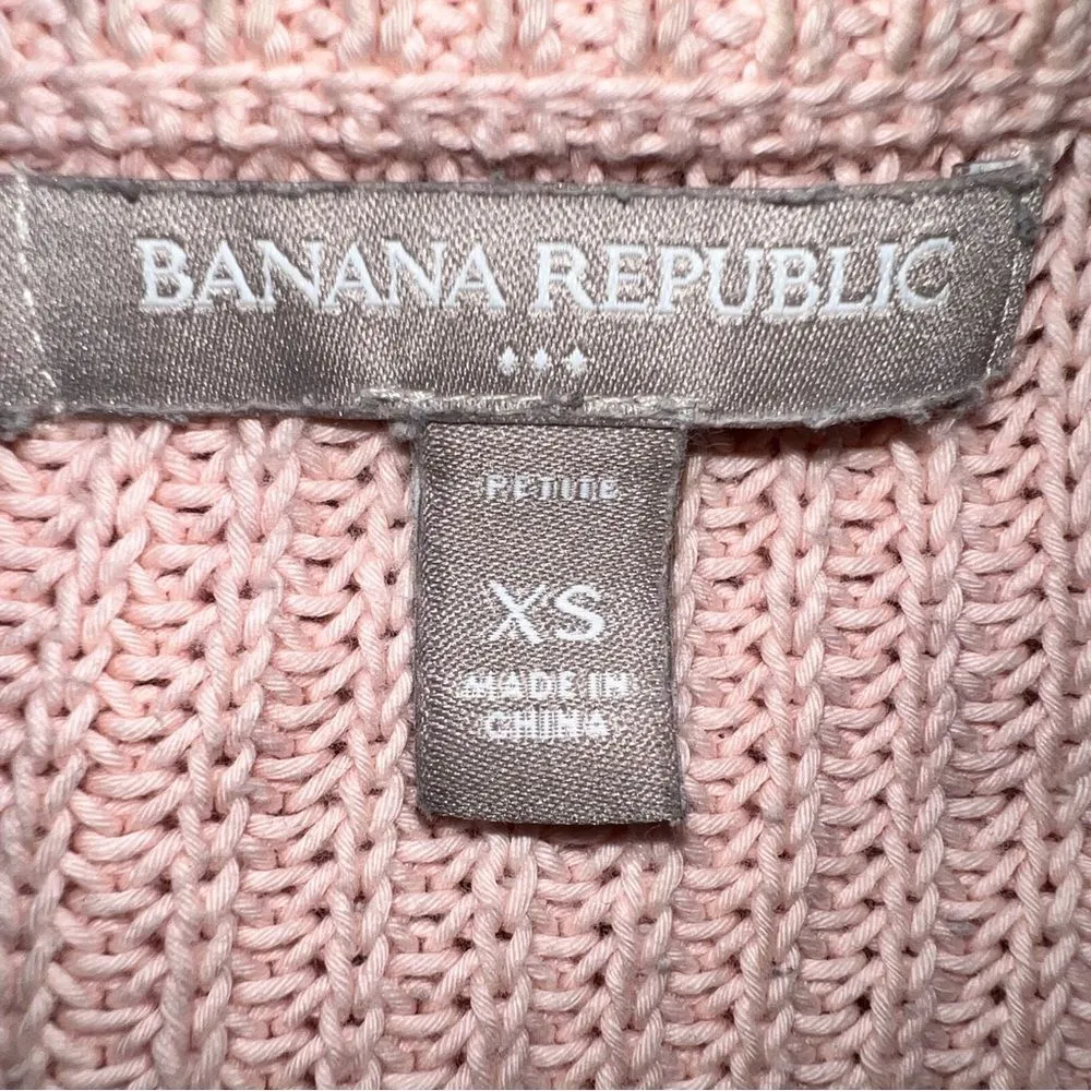Banana Republic Factory Women's 100% Cotton Fisherman Knit Sweater is Pink - Image 9