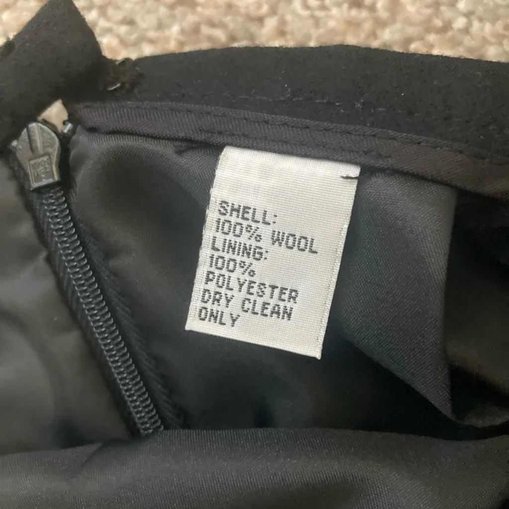 Vintage Talbots Petites Skirt 6 Black 100% Wool Pleated Lined Office Classic USA - Image 7