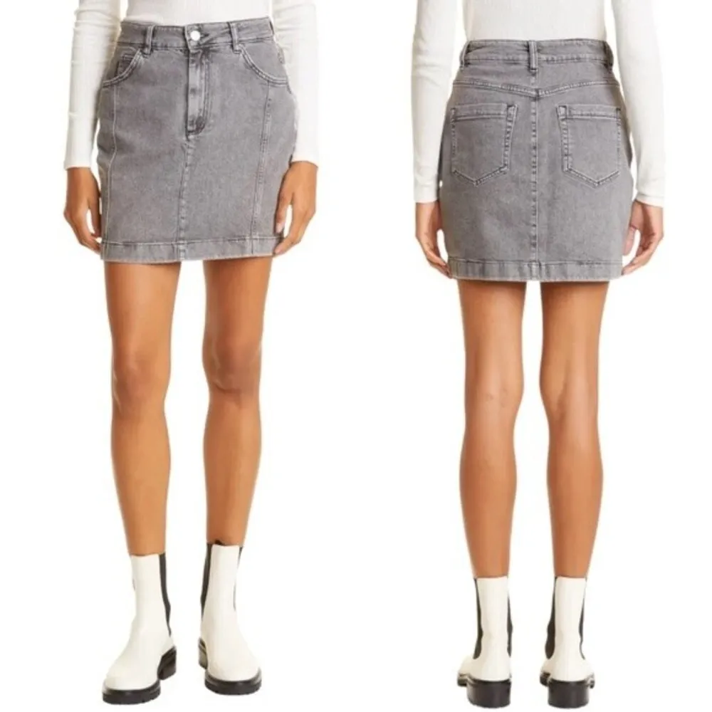 NWT Ted Baker Skirt Denim Phraya Mini Skirt Gray Wash Curvy Fit Women’s Size 16 - Image 14