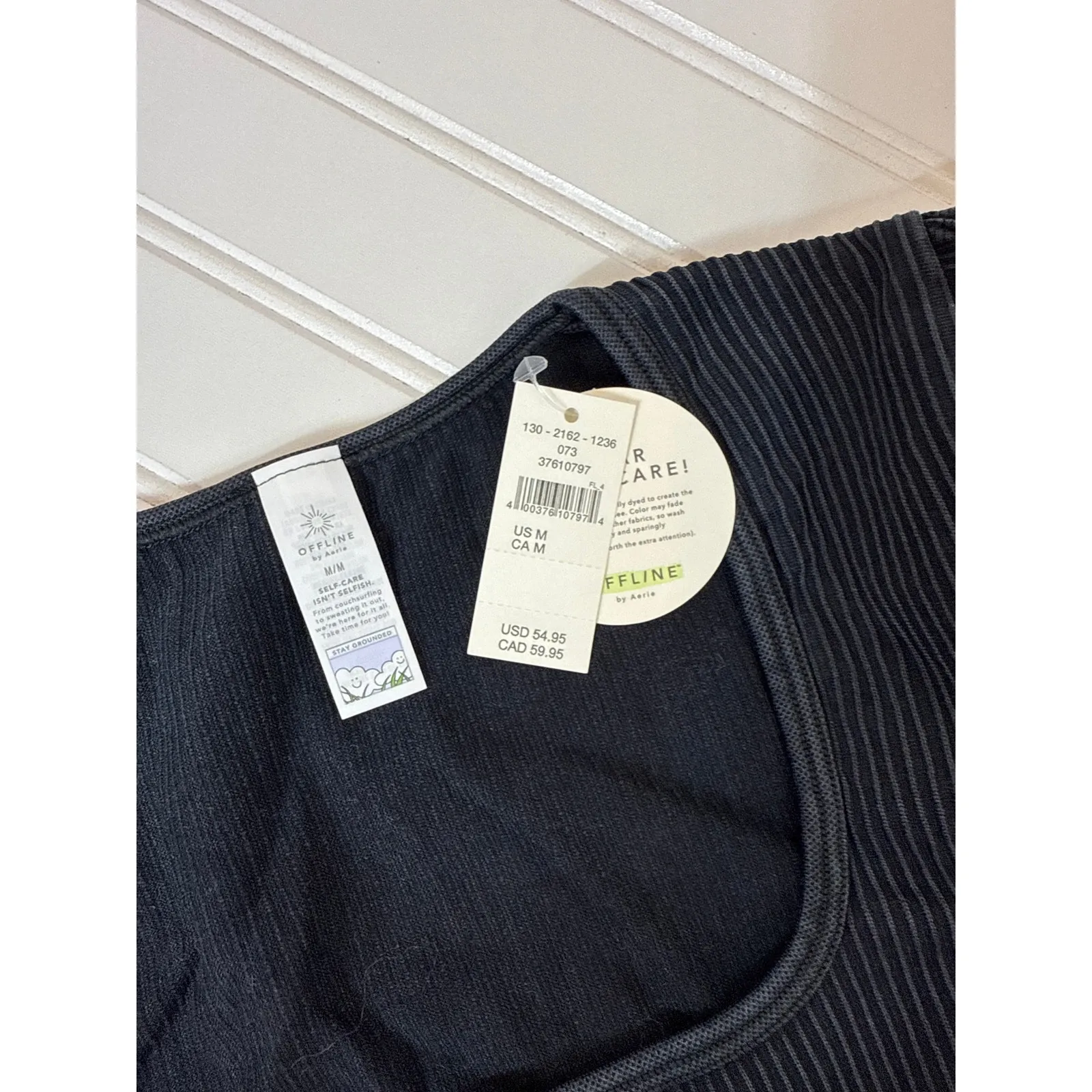 NWT Aerie Lot of 2 The Hugger Leggings & Seamless Cable Square Neck Tee Set Sz M - Image 5