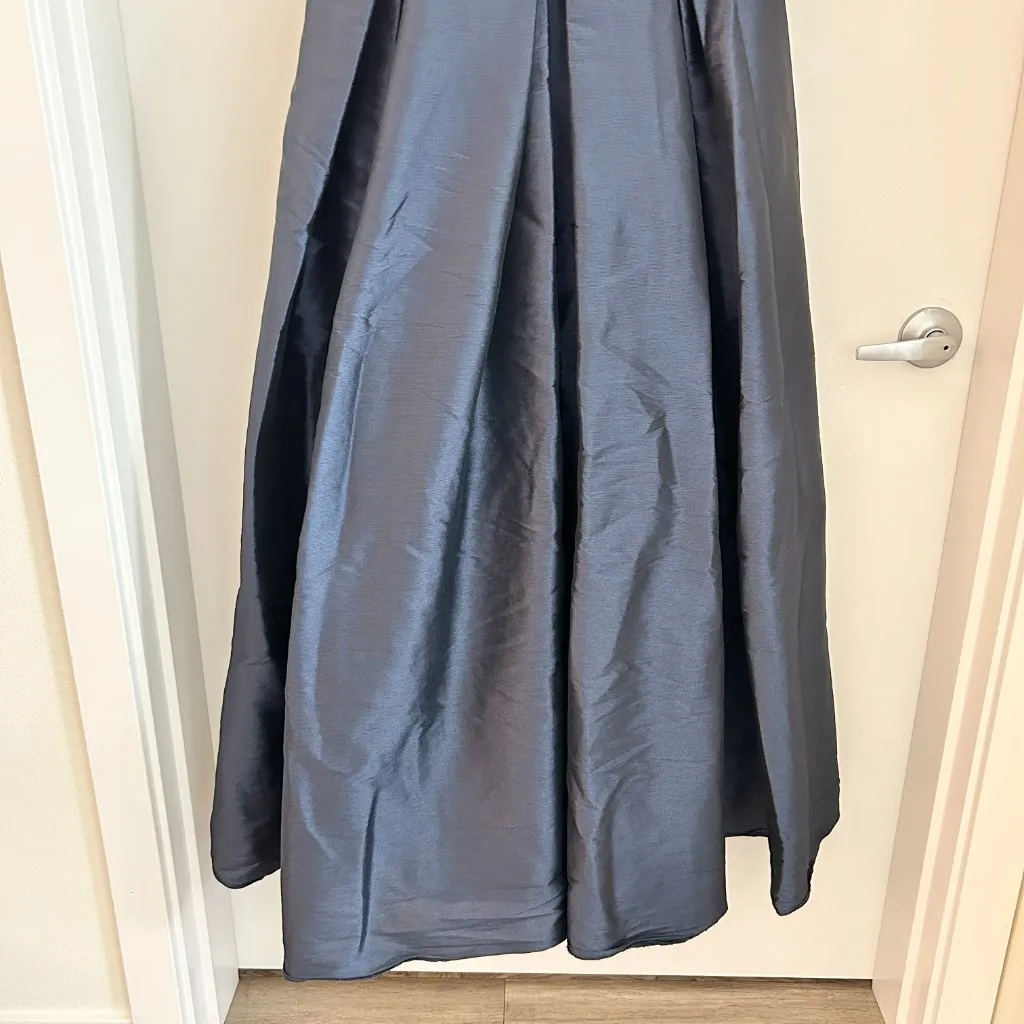 Monique Lhuillier ML Francesca Puff Ball Gown Dress in Navy Blue Size 10 - Image 8