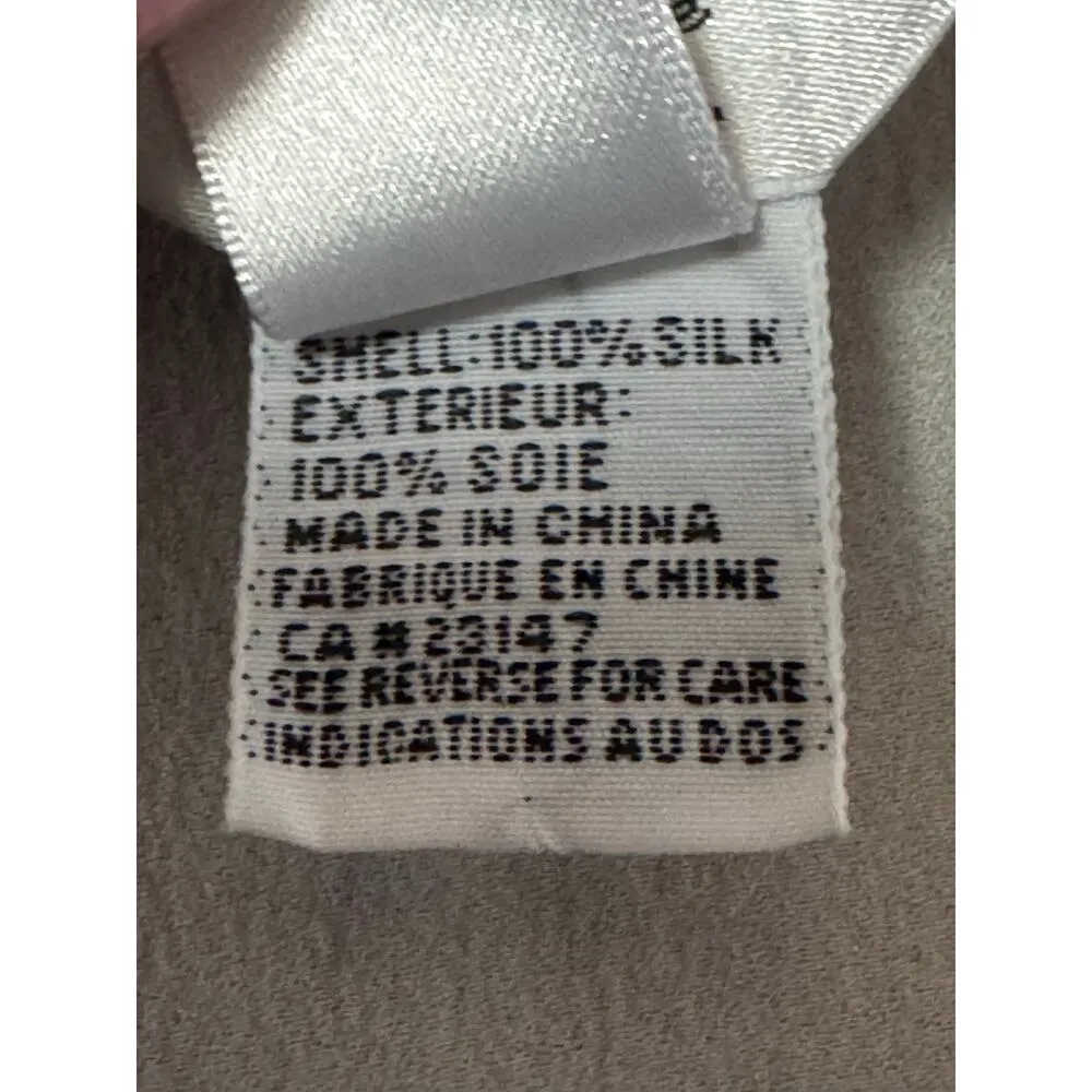 Talbots Pure Silk Reversable grey silver one button close top-jacket size large - Image 12