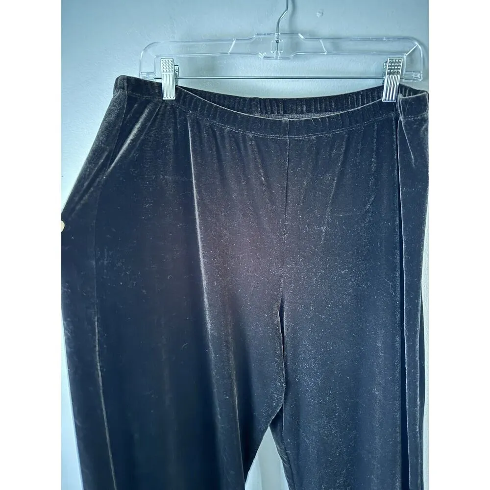 Chicos Black Velvet High Rise Pull On Wide Leg Pants Women’s Size XL Chicos 3 - Image 3