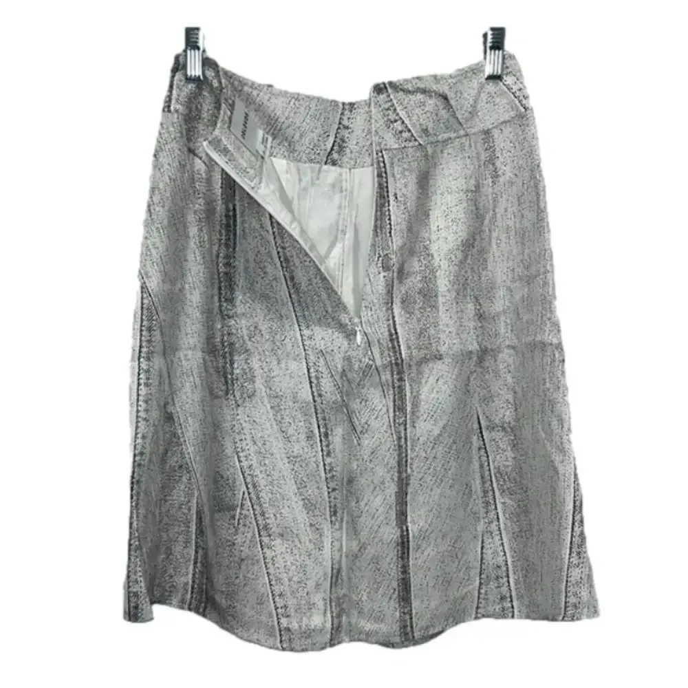 Rare 100% silk skirt snake print skirt Colovos lined faux wrap skirt pockets 2 White - Image 7