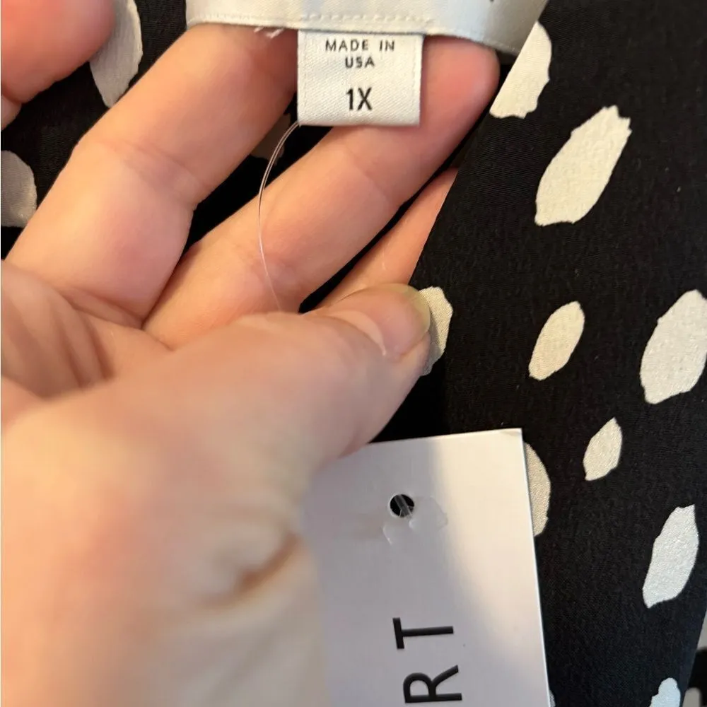 Amour Vert Black White Spotted Sleeveless Pullover Top Blouse NWT Size 1X - Image 2