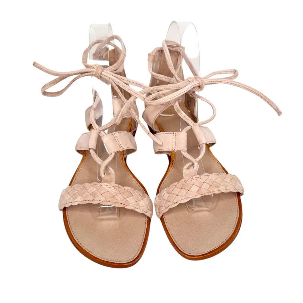 SARTO BY FRANCO SARTO PIERSON GHILLIE LEATHER SUEDE BLUSH WEDGE SANDALS SZ 7.5 - Image 2