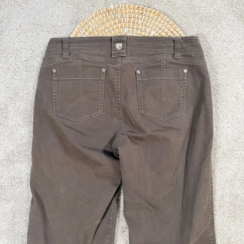 Kuhl Women’s Klaudette Pants Mid Rise Straight Leg Outdoor Hiking in Brown 8 - Image 8