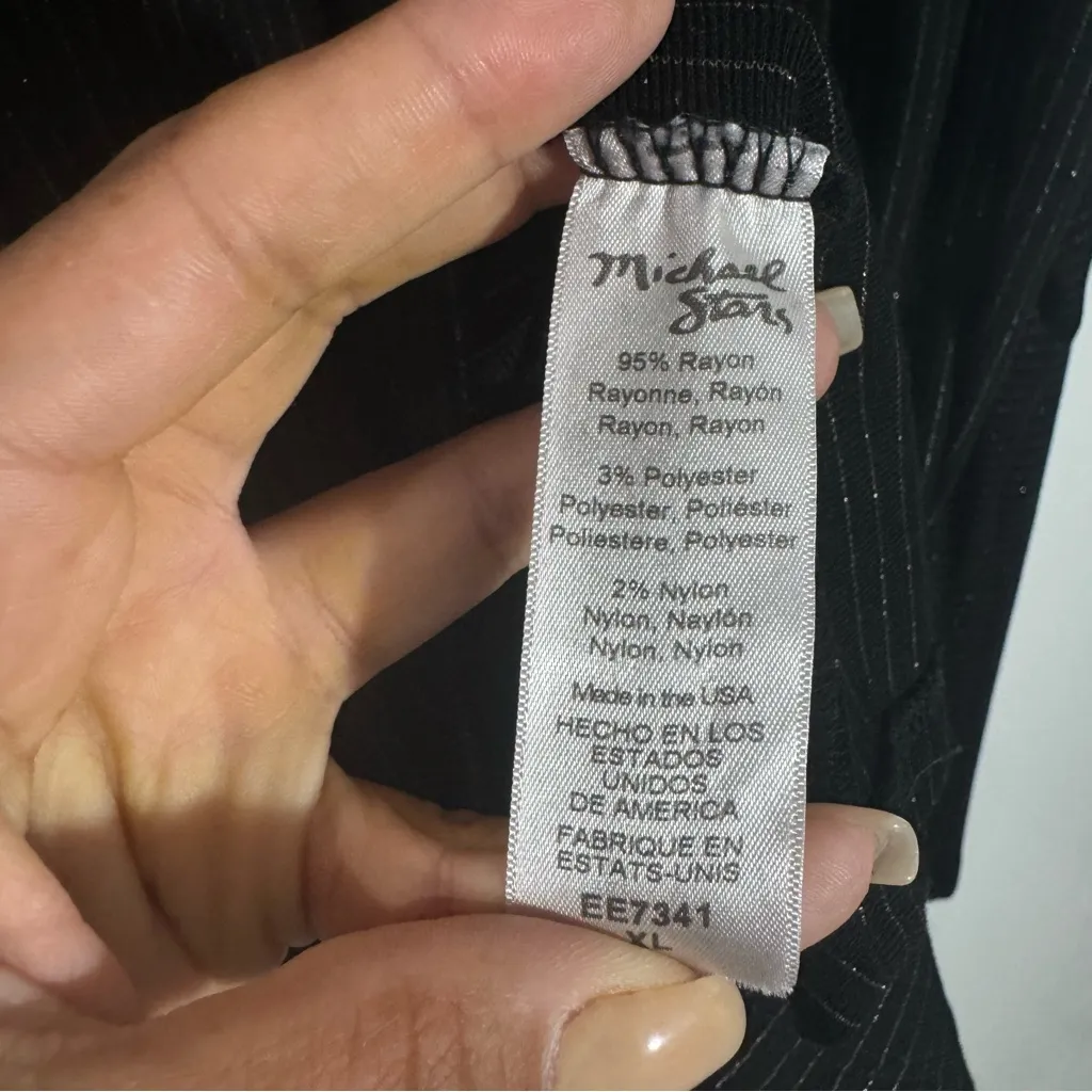 NEW Michael Stars Black Metallic Turtleneck Tunic Size X-Large - Image 7