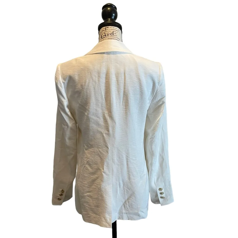 LOFT Ann Taylor Suit Jacket Blazer White Size 6 NWT Texture crinkle Office - Image 4