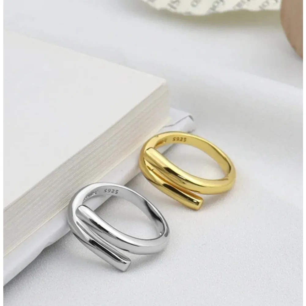 Unisex Solid Wrap‎ 925 Sterling Silver Band Ring, Adjustable - Image 7