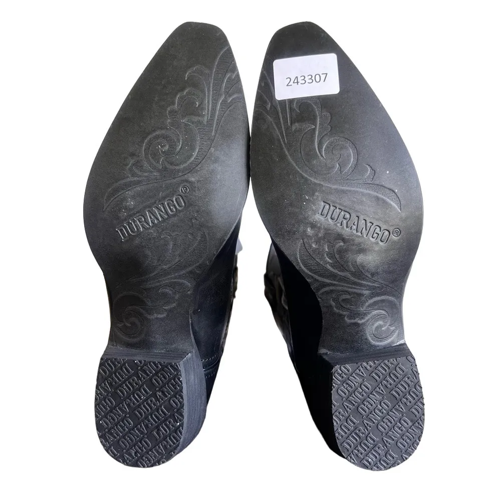 DURANGO Women's Black Crush Antique Studded Western Boot Size 9 #243307 - Image 10