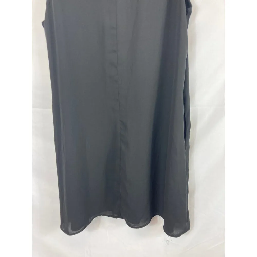 Dr2 Crochet Top Chiffon Dress Black Size Small - Image 8