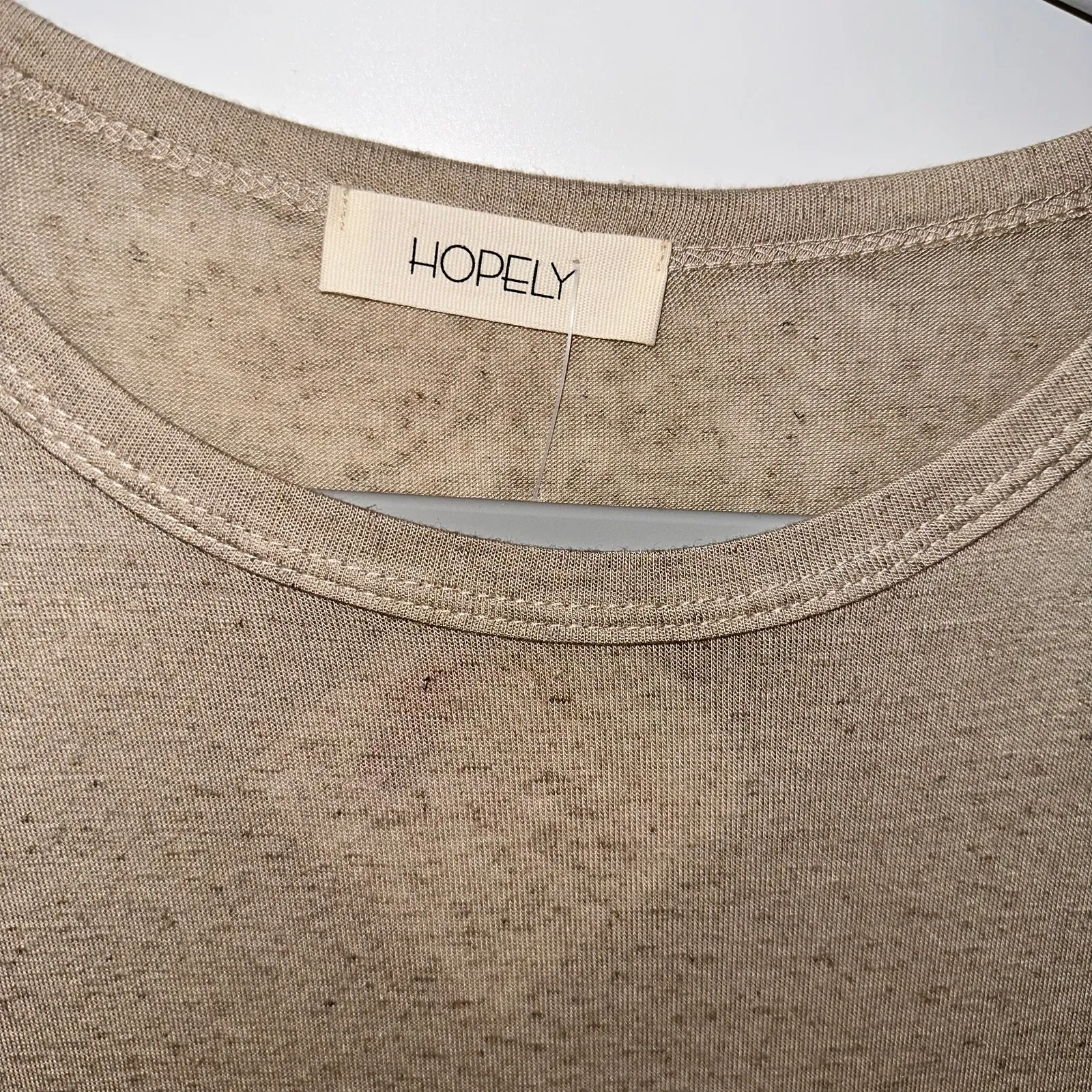 HOPELY Light Brown Lightweight Long Sleeve Pocketed Top Large - Image 3