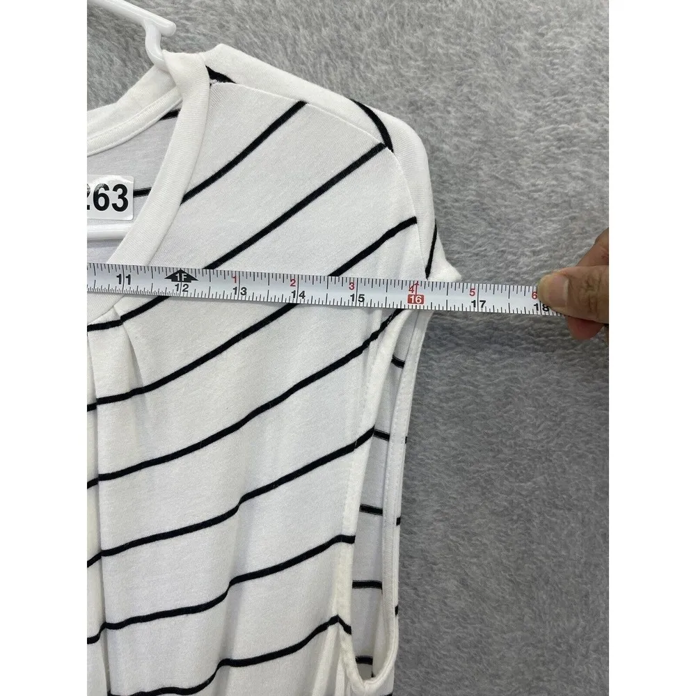 Banana Republic Women's Dress Dropped Waist Striped White Size XS Sleeveless - Image 10