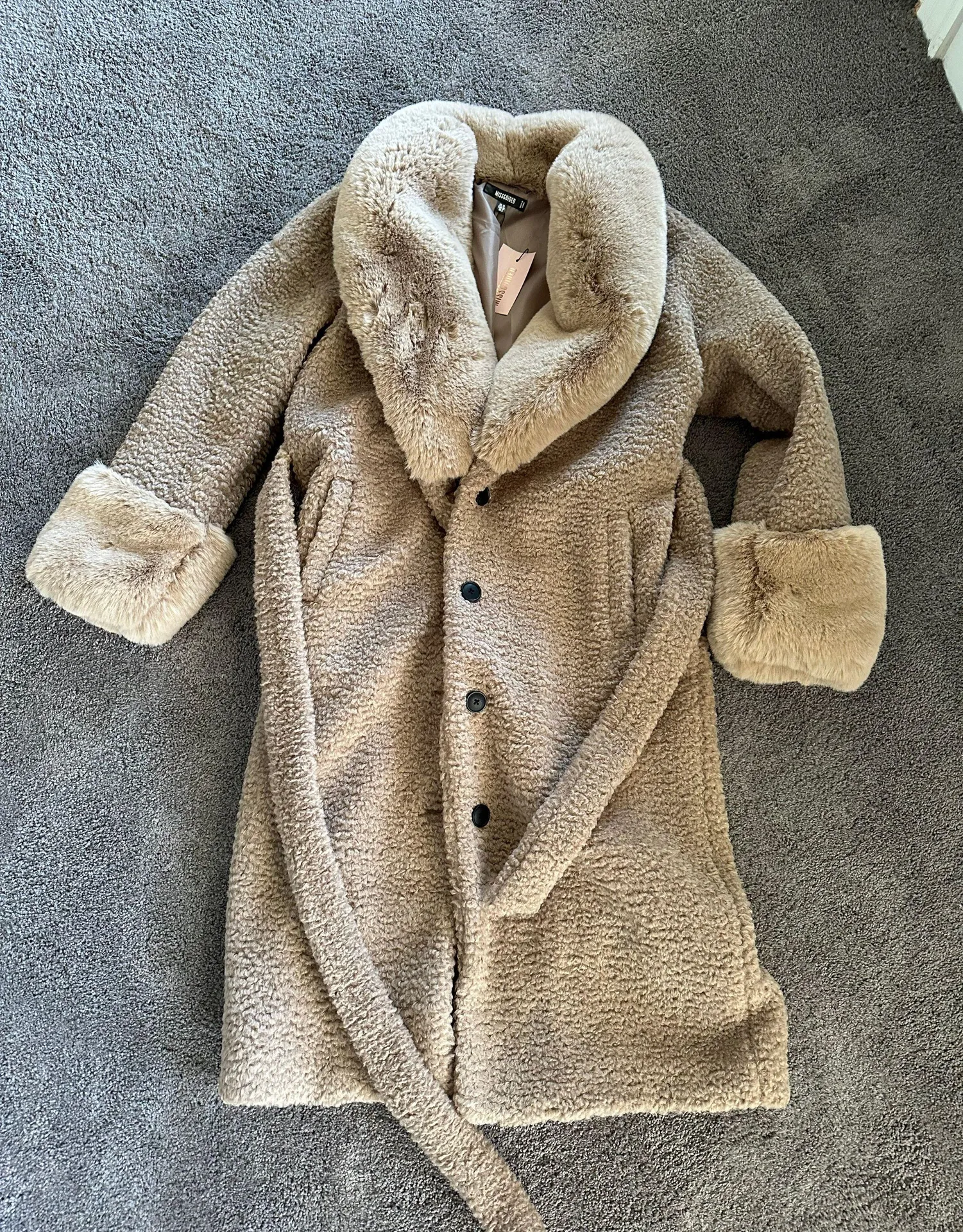 Sherpa Fur Trench Coat - Image 4