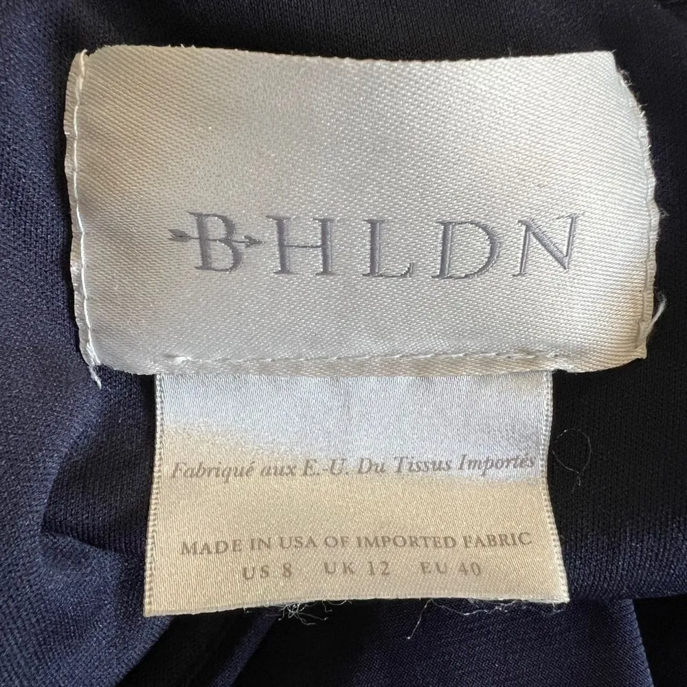 BHLDN Navy Faux Wrap Maxi Gown Short Sleeve Wedding Guest Formal Dress 8 - Image 7