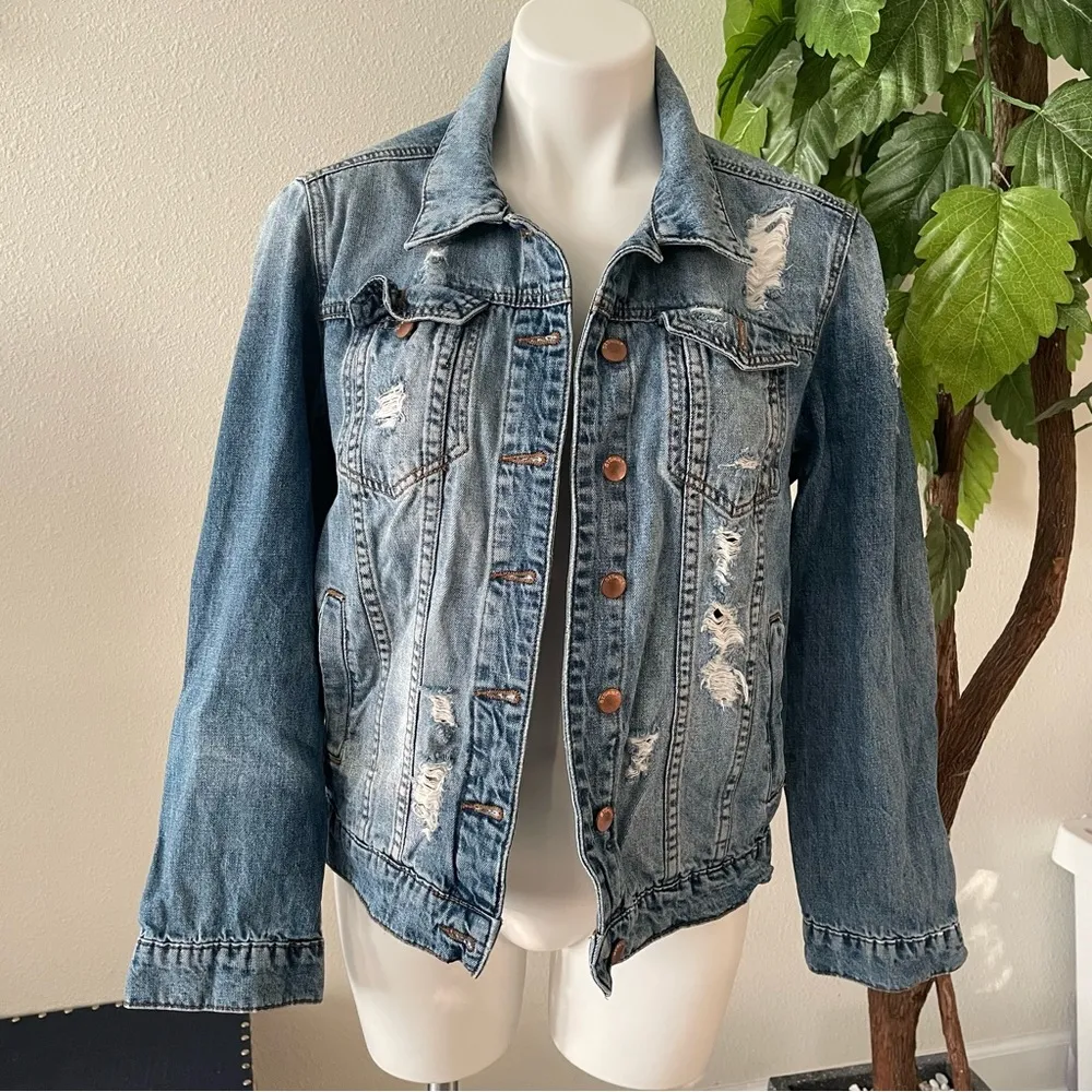 STS Blue Women’s Distressed Jean Jacket Size S - Image 2